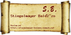 Stiegelmayer Balázs névjegykártya