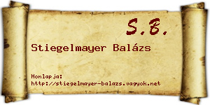Stiegelmayer Balázs névjegykártya