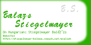balazs stiegelmayer business card